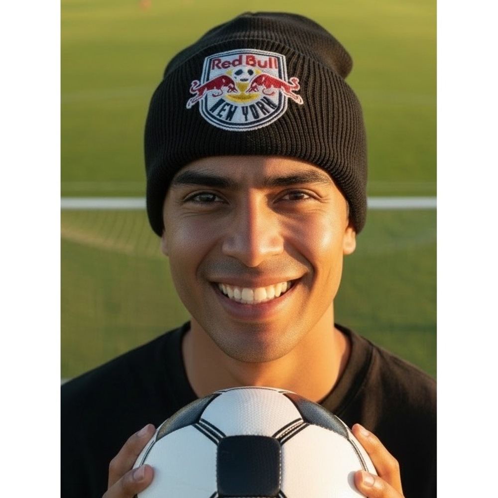 Rare!2013 Adidas Red Bull NY MLS Beanie Knit Hat Black Soccer Winter Cap RBNY ⚽️